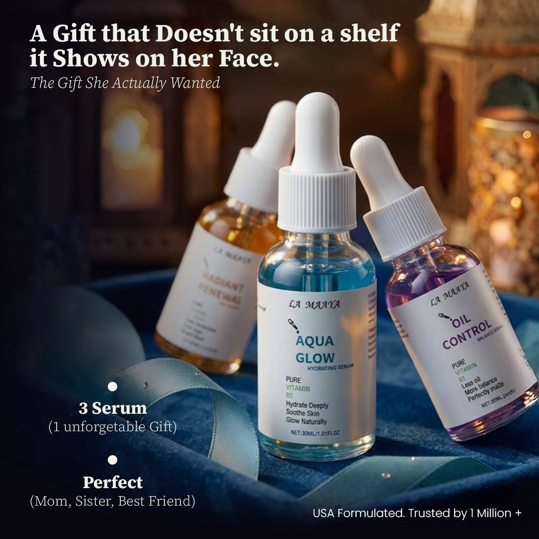 Solution of Glow, Dark Circles, Acne, Wrinkle, Oil Control  | 3 Serums |  USA 🇺🇸 Serum Bundle Set