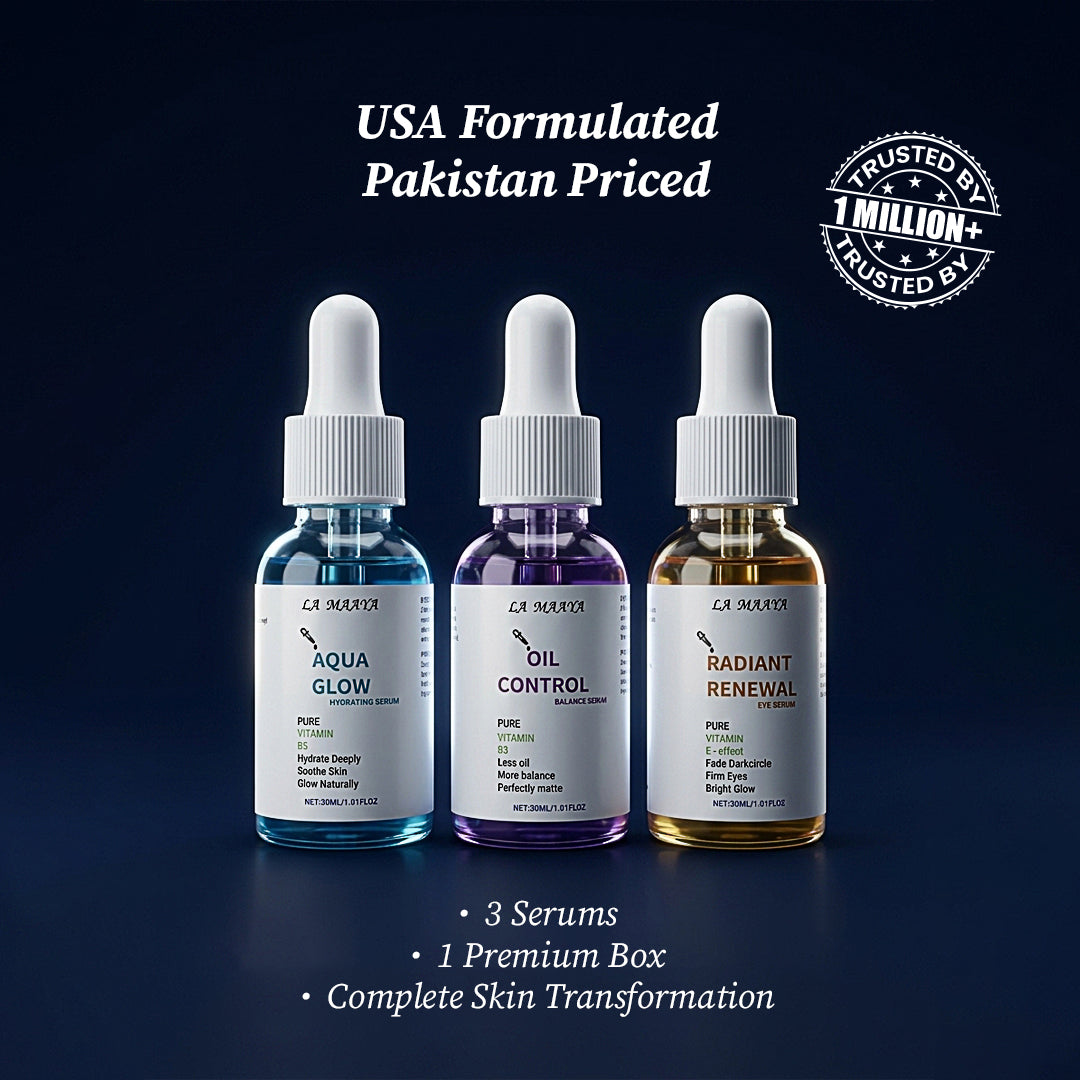Solution of Glow, Dark Circles, Acne, Wrinkle, Oil Control  | 3 Serums |  USA 🇺🇸 Serum Bundle Set