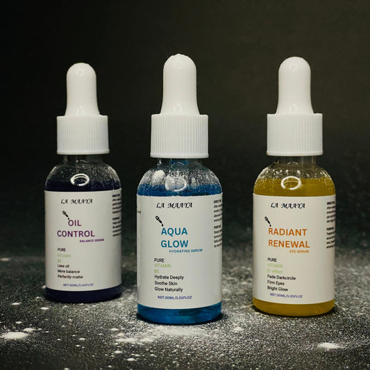 Solution of Glow, Dark Circles, Acne, Wrinkle, Oil Control  | 3 Serums |  USA 🇺🇸 Serum Bundle Set
